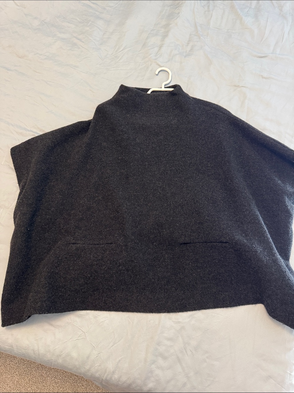 Wilfred Charcoal Turtleneck Sweater Poncho
